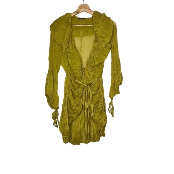 Anthropologie Sweaters - Ryu // Anthropologie Mustard Ruffle Cardigan